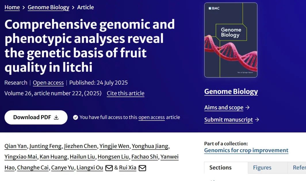 <a href='/2025/0825/c8788a415014/page.htm' target='_blank' title='Genome Biology | 华南农业大学联合广东省农科院果树所在荔枝资源群体遗传和果实性状形成方面取得重要进展'>Genome Biology | 华南农业大学联合广东省农科院果树所在荔枝资...</a>